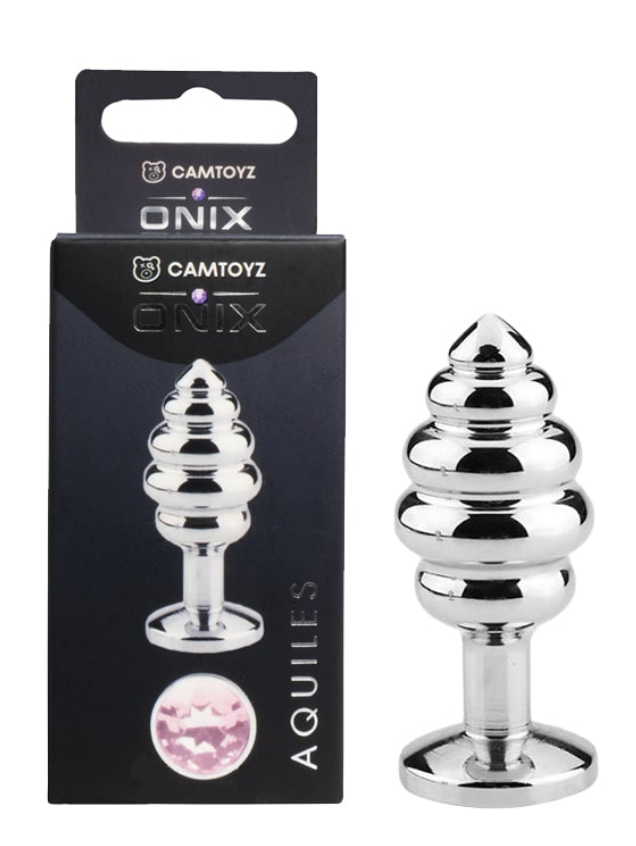 59 - Aquiles – Plug Anal Metálico con Textura Cónica y Joya