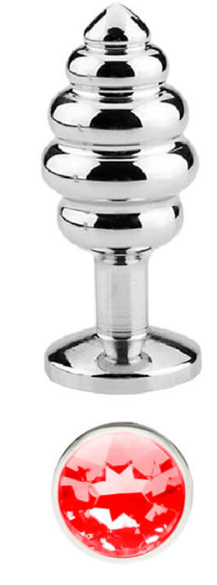 59 - Aquiles – Plug Anal Metálico con Textura Cónica y Joya